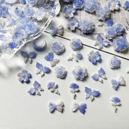 50pcs/bag Random Color Luminous Resin Charms Love Heart Nails Decoration Glow in The Dark Scepter Nail Art Accessories Parts