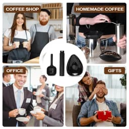 Leeseph Coffee Bean Dosing Cup and Spoon Set, Ceramic Dosing Vessel Measuring Tray Kit for Coffee or Tea, Espresso Accessories
