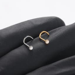 1/5PCS Titanium 1.5/2/2.5/3mm Gem Nose Stud Piercing Earring Gold Color Nose Screw Prong CZ Nose Nostril Piercings Retainer Gift