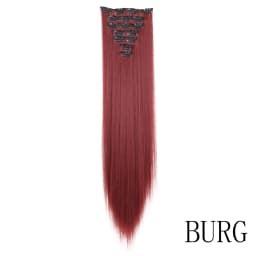 LANSA 7Clips Long Straight Synthetic Clip On Hair Extensions Cheveux Clip Naturel High Temperature Fiber Black Brown Hairpiece