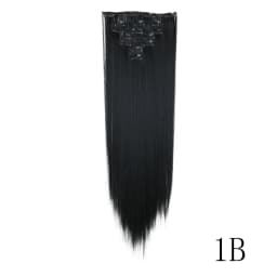 LANSA 7Clips Long Straight Synthetic Clip On Hair Extensions Cheveux Clip Naturel High Temperature Fiber Black Brown Hairpiece
