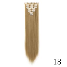 LANSA 7Clips Long Straight Synthetic Clip On Hair Extensions Cheveux Clip Naturel High Temperature Fiber Black Brown Hairpiece