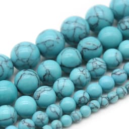 Blue Turquoise Beads 4/6/8/10mm Natural Gemstone Beads Round Loose Beads for Jewelry Making DIY Charm Bracelet Necklace