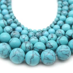 Blue Turquoise Beads 4/6/8/10mm Natural Gemstone Beads Round Loose Beads for Jewelry Making DIY Charm Bracelet Necklace