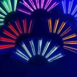 GlowFan Pro Original LED Light Up Folding Hand Fan, Portable Luminous Handheld Fan for Party Decoration