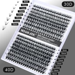 320PCS DIY Mix Clusters Kit 30D/40D Individual False Eyeashes Wispy Fluffy with Applicator Tools Self-Grafting At Home