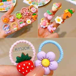 Girls High Elastic Hair Band Does Not Hurt Hair, cartoon Animal Flowers and Fruit Decorative Hair Band, Decorative Hair Se