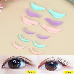 7 Pcs Silicone Eyelash Perm Rods, 3D Lash Lift Shields Pads Sticky Curler Tool, for Natural Curling Makeup Beauty Essentials