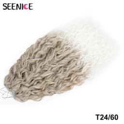 Jessica Synthetic Hair Deep Wave Twist Crochet Hair Braid Afro Curl Ombre Blonde Pink Deep Wavy Braiding Hair Extension ForWomen