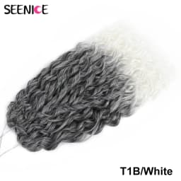 Jessica Synthetic Hair Deep Wave Twist Crochet Hair Braid Afro Curl Ombre Blonde Pink Deep Wavy Braiding Hair Extension ForWomen