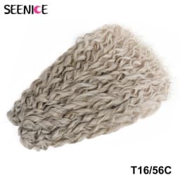 Jessica Synthetic Hair Deep Wave Twist Crochet Hair Braid Afro Curl Ombre Blonde Pink Deep Wavy Braiding Hair Extension ForWomen