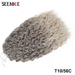 Jessica Synthetic Hair Deep Wave Twist Crochet Hair Braid Afro Curl Ombre Blonde Pink Deep Wavy Braiding Hair Extension ForWomen