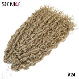 Jessica Synthetic Hair Deep Wave Twist Crochet Hair Braid Afro Curl Ombre Blonde Pink Deep Wavy Braiding Hair Extension ForWomen