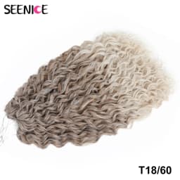 Jessica Synthetic Hair Deep Wave Twist Crochet Hair Braid Afro Curl Ombre Blonde Pink Deep Wavy Braiding Hair Extension ForWomen