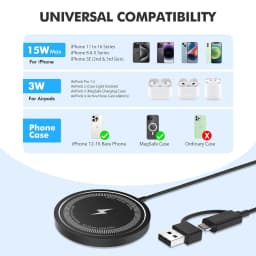 For Magsafe Wireless Charger Phone Charge Pad Magnetic Fast Charging Station For iPhone 17 16 15 14 13 12 Pro Max AirPods 3 Pro