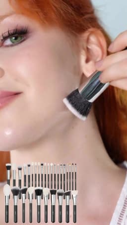 BEILI Black Makeup Brushes Set Professional Natural Goat Hair Brushes Foundation Powder Contour Eyeshadow Make up Brushes