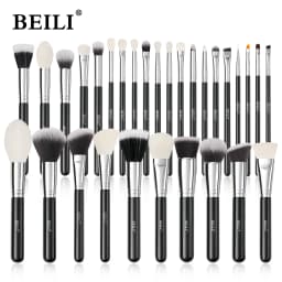 BEILI Black Makeup Brushes Set Professional Natural Goat Hair Brushes Foundation Powder Contour Eyeshadow Make up Brushes
