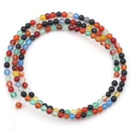 2/3/4mm Natural Stone Waist Beads Rose Quartz Amethysts Agates Turquoises Tiny Loose Beads For Jewelry Making DIY Earrings