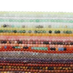 2/3/4mm Natural Stone Waist Beads Rose Quartz Amethysts Agates Turquoises Tiny Loose Beads For Jewelry Making DIY Earrings