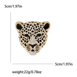 Rhinestone Leopard Brooches for Women Unisex Leopards Heads Pin Animal Lapel Pins Office Party Friend Gifts Accessories
