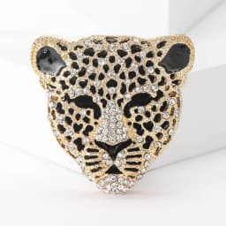 Rhinestone Leopard Brooches for Women Unisex Leopards Heads Pin Animal Lapel Pins Office Party Friend Gifts Accessories