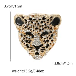 Rhinestone Leopard Brooches for Women Unisex Leopards Heads Pin Animal Lapel Pins Office Party Friend Gifts Accessories