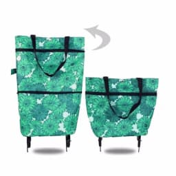 Portable Foldable Shopping Cart with Wheels Lightweight Grocery Trolley for Home Use Backpack Style Hand Pull Cart