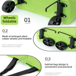 Portable Foldable Shopping Cart with Wheels Lightweight Grocery Trolley for Home Use Backpack Style Hand Pull Cart