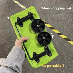 Portable Foldable Shopping Cart with Wheels Lightweight Grocery Trolley for Home Use Backpack Style Hand Pull Cart