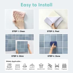 1/10pcs 3D Decorative Tile Stickers, Self-adhesive 3D Wall Stickers for Kitchen and Bathroom, Water Mold Resistant, 30x30cm