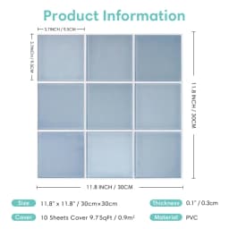 1/10pcs 3D Decorative Tile Stickers, Self-adhesive 3D Wall Stickers for Kitchen and Bathroom, Water Mold Resistant, 30x30cm