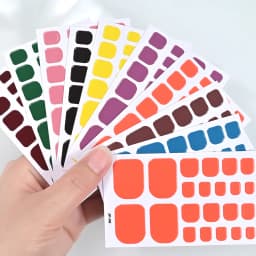 1Sheet=22Tips Glossy Red Toe Nail Stickers Full Cover Solid Color Press On Toenails Patch UV Baking Free Foot Gel Polish Wraps #