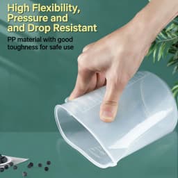 100-5000ml Kitchen Food Grade Measuring Cup Lidless with Lid Scale PC High Temperature Resistant Milk Tea Shop Plastic Beaker