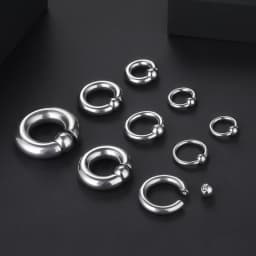 1pcs Stainless Steel Large Gauge Captive Bead Ring 20G-00G Nose Hoop for Women Men Ball Closure Rings Ear Piercing Body Jewelry