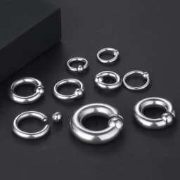 1pcs Stainless Steel Large Gauge Captive Bead Ring 20G-00G Nose Hoop for Women Men Ball Closure Rings Ear Piercing Body Jewelry