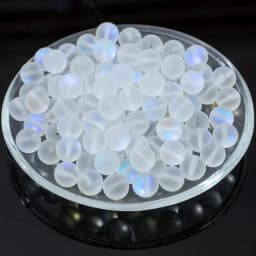 Matte White Aurora Crystal Glass Beads, 6/8/10MM Frosted Glitter Shining Mermaid Round Loose Beads, Rainbow Holographic