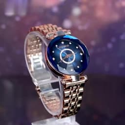 SENO Ocean Star Women Crystal Watch 2025 Top Brand Luxury Rose Gold Women Bracelet Watch For Ladies Wrist Watch Relogio Feminino