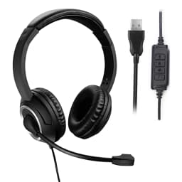 USB Headset with Mic Mute for PC 3.5mm Business Headphones with Rotatable Microphone Noise Cancelling