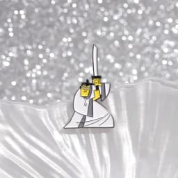Funny Anime White Clothes Warrior Enamel Pin Custom Adventure Animated Movie Brooches Lapel Badge Jewelry Gifts For Friends