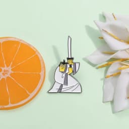 Funny Anime White Clothes Warrior Enamel Pin Custom Adventure Animated Movie Brooches Lapel Badge Jewelry Gifts For Friends