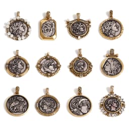1 Piece Brass Coin Pendants Antique Silver Color Antique Bronze Two Tone Head Portrait For DIY Jewelry Making