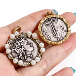 1 Piece Brass Coin Pendants Antique Silver Color Antique Bronze Two Tone Head Portrait For DIY Jewelry Making