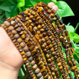 Various Styles Natural Yellow Tiger Eye Stone Beads Irregular Rondelle Column Spacer Bead for Jewelry DIY Making Bracelet Crafts