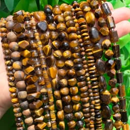 Various Styles Natural Yellow Tiger Eye Stone Beads Irregular Rondelle Column Spacer Bead for Jewelry DIY Making Bracelet Crafts
