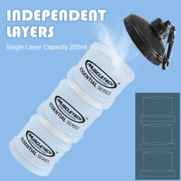 3-layer Portable Protein Powder Box Funnel Powder Box Fitness Supplement Bottle Individual Layers Storage Pill Box Snack Jars