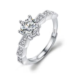 Moissanite Engagement Finger Rings Inlaid Diamond Open Ring For Women 925 Silver Promise Wedding Adjustable Rings Fine Jewelry