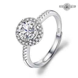 Moissanite Engagement Finger Rings Inlaid Diamond Open Ring For Women 925 Silver Promise Wedding Adjustable Rings Fine Jewelry