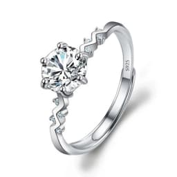 Moissanite Engagement Finger Rings Inlaid Diamond Open Ring For Women 925 Silver Promise Wedding Adjustable Rings Fine Jewelry