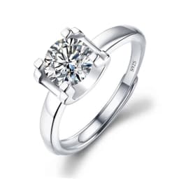 Moissanite Engagement Finger Rings Inlaid Diamond Open Ring For Women 925 Silver Promise Wedding Adjustable Rings Fine Jewelry