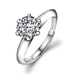 Moissanite Engagement Finger Rings Inlaid Diamond Open Ring For Women 925 Silver Promise Wedding Adjustable Rings Fine Jewelry